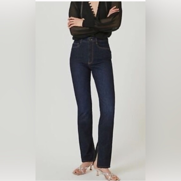 Pilcro Denim - Like New Pilcro the Split Straight Jean Dark Wash Anthropologie
